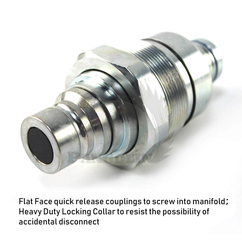 [Australia - AusPower] - PANGOLIN 7246799 Hydraulic Male Flat Face Quick Connect Coupler 48mm Thread Diameter Hydraulic Coupler for Bobcat T180 T190 T200 T250 T300 T320 Excavator E32 E32i Parts, 3 Month Warranty 