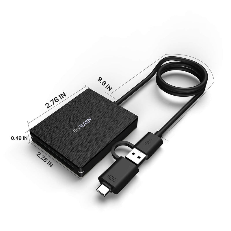 [Australia - AusPower] - CFast Card Reader, BYEASY CFast 2.0 Reader via USB 3.0 or USB C Port, Portable Professional CFast Memory Card Reader with Thunderbolt 3 Port Using for Sandisk, Lexar, Transced, Atomos, Snoy Card More 