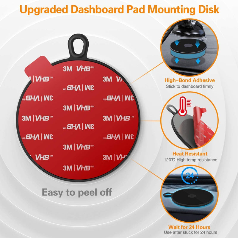 [Australia - AusPower] - Dashboard Pad Mounting Disk for Suction Cup, Large Plastic 3M Extra Strong Adhesive Disc for Dash Windshield Holder, Camera GPS, Tablet, Car Phone Mount Base with Sticky Adhesive Replacement Pack of 3 