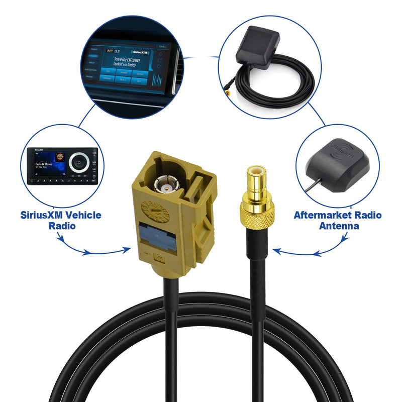 [Australia - AusPower] - Eightwood Fakra Curry Female Code K to SMB Male Antenna Adapter Compatible with XM Sirius Satellite Radio Antenna Stereo Tuner 15cm /6 inches 