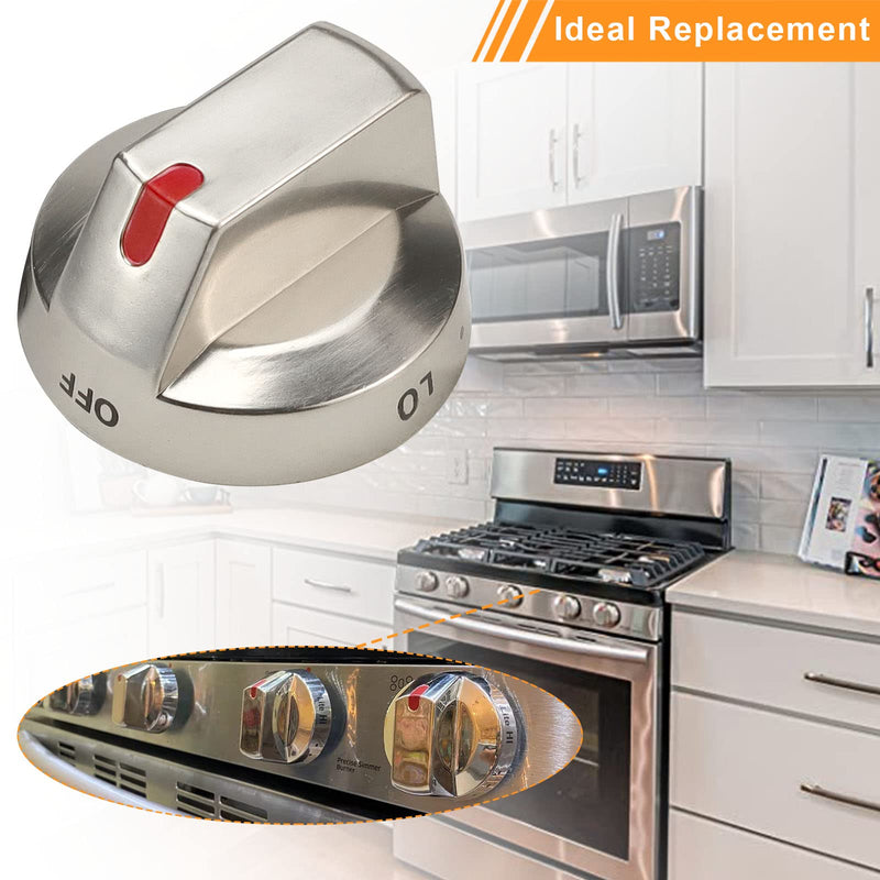[Australia - AusPower] - Upgraded DG64-00473A Top Oven Control Knob-with Power Protection Metal Ring-Replacement 3447565 AP5917439 PS9606608 EAP9606608 Fits Samsung Oven Gas Range NX58F5700WS NX58H5650WS NX58J7750SS (1 Pack) 