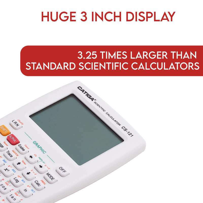 [Australia - AusPower] - Scientific Calculator with Graphic Functions - Multiple Modes with Intuitive Interface - Perfect for Beginner and Advanced Courses, High School or College White 