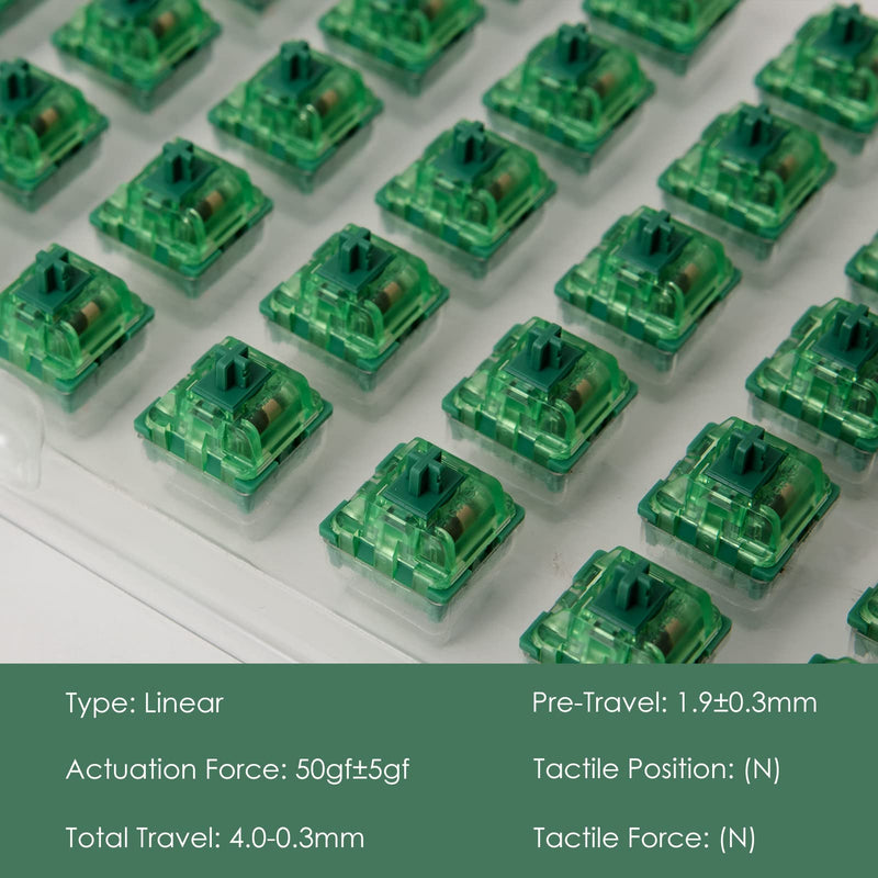 [Australia - AusPower] - Akko CS Switches, 3 Pin 50gf Linear Switch Compatible for MX Mechanical Keyboard (45 pcs, Matcha Green,Lubed) Matcha Green(Lubed) 