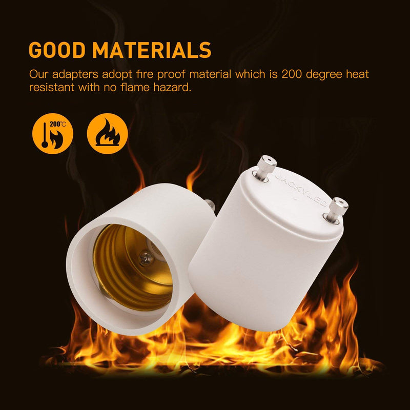 [Australia - AusPower] - 2 Pack JACKYLED GU24 to E26 Adapter, Up to 392? Heat Resistant Converts GU24 Bi-Pin Based Fixture to E26 E27 Standard Screw-in Socket Adapter 2 Pack 