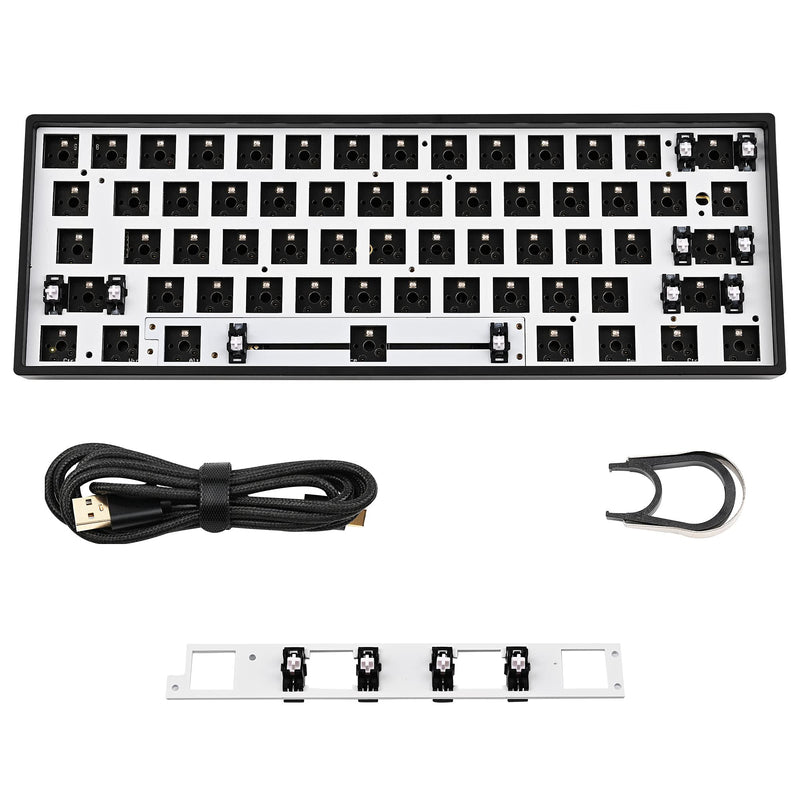 [Australia - AusPower] - GK61X V3 PCB Plate Case for 60% Keyboard Custom Hot Swappable RGB Keyboard DIY Kit with Mute Cotton Wired for 3/5 Pin Switch (GK61X-Lite Black) GK61X-Lite Black 
