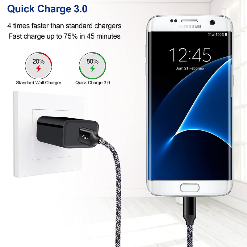 [Australia - AusPower] - USB C Fast Charger for Samsung Galaxy S22 Ultra/S22+/A32/A42/A52/S21 Plus/S21 Ultra/S20/A51/A71/A11/A21/A22/A12/S10/A20, Quick Charge 3.0 Wall Charger Cube Block Fast Car Charger Adapter Type C Cable Black(Fast Charger Kit) 