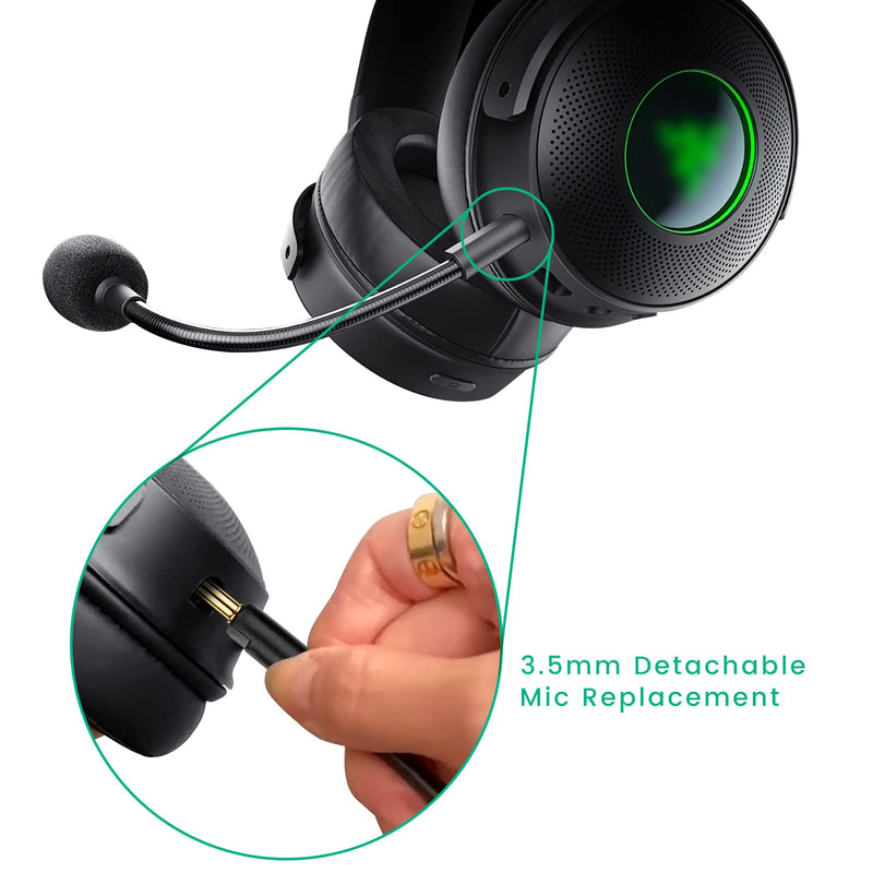 [Australia - AusPower] - Kraken V3 Pro Mic Replacement for Razer Kraken V3 Pro HyperSense Wireless Gaming Headset, Detachable 3.5mm Noise Cancelling Microphone for Xbox One, PS4, PS5, PC 