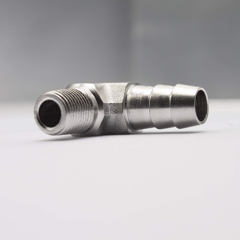 [Australia - AusPower] - LTWFITTING 90 Degree Elbow Stainless Steel 316 Barb Fitting 3/8" ID Hose x 1/8" Male NPT Air Gas (Pack of 5) 
