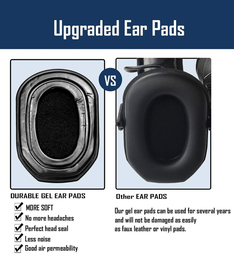 [Australia - AusPower] - PROHEAR GEP03 Upgraded Gel Ear Pads for Walker's Razor Earmuffs, Comfortable and Soft Replacement Gel Ear Cups with Sealed Bottom Shell 