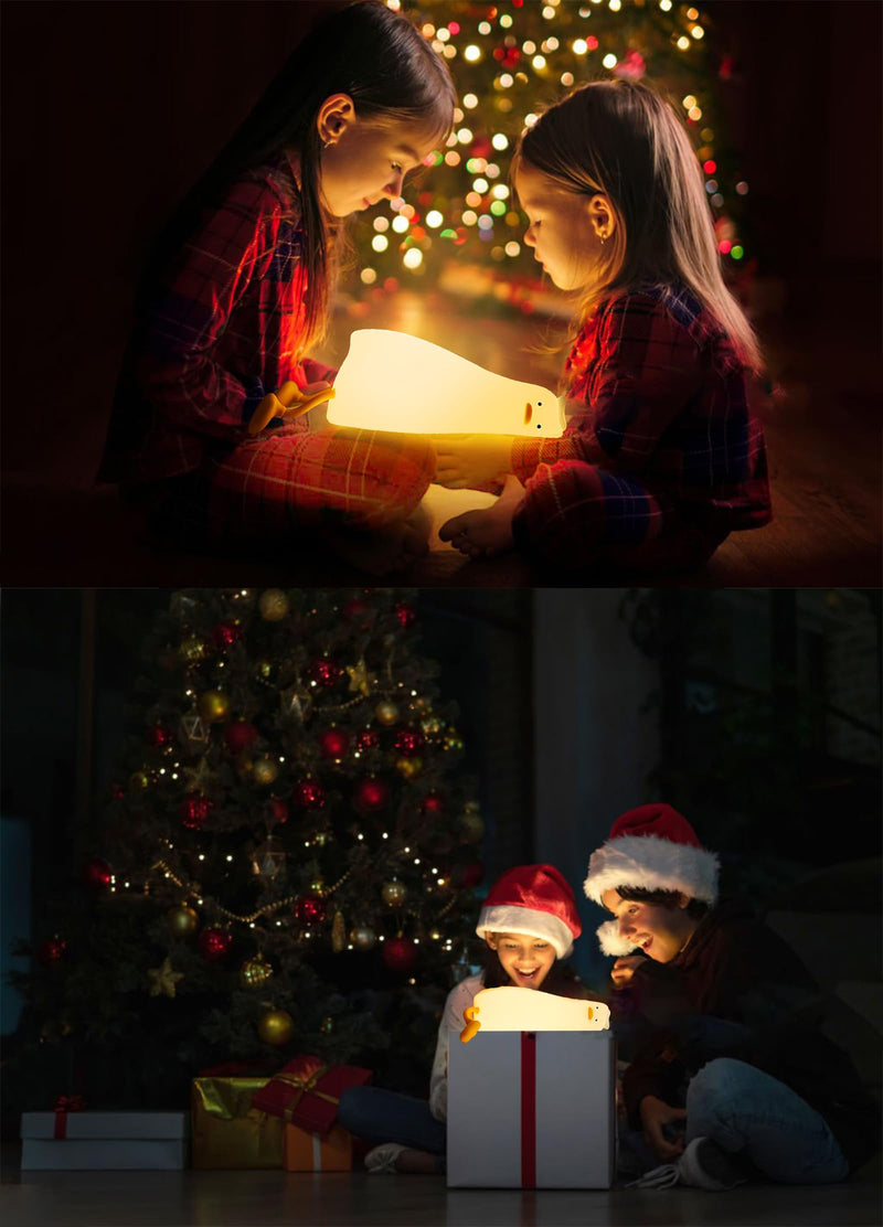 [Australia - AusPower] - BemeedLigt Lying Flat Duck Night Light, Cute Silicone Duck Lamp, LED Nursery Nightlight, Dimmable Bedside Touch Lamp, Rechargeable Light Up Duck for Breastfeeding Toddler White 