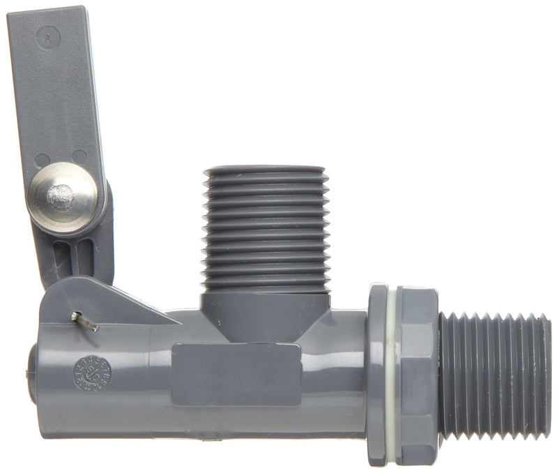 [Australia - AusPower] - Kerick Valve PT050525 PVC Float Valve, Tank Mount, 12.5 gpm at 60 psi, 1/2" NPT Male 