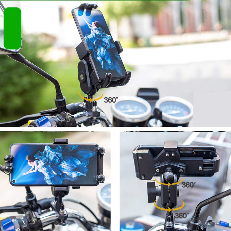 [Australia - AusPower] - iMESTOU Aluminium Motorcycle Phone Mount U-Bolt Handlebar 1" Ball Stem Cellphone Holder 360 Rotating with Length Width Adjustable Universal for Max.7.2 inch Large Phones Sturdily 