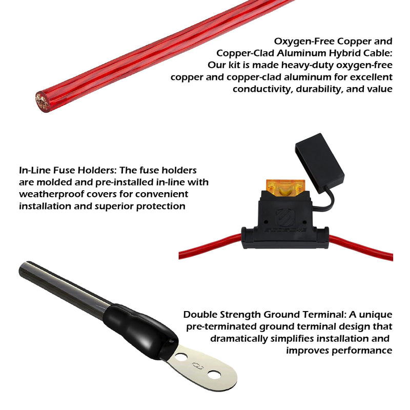 [Australia - AusPower] - Scosche Install Centric True 10 Gauge Hybrid OFC 4-Channel High Current Amplifier Wiring Kit ICAK104 10 Gauge 2CH Complete 