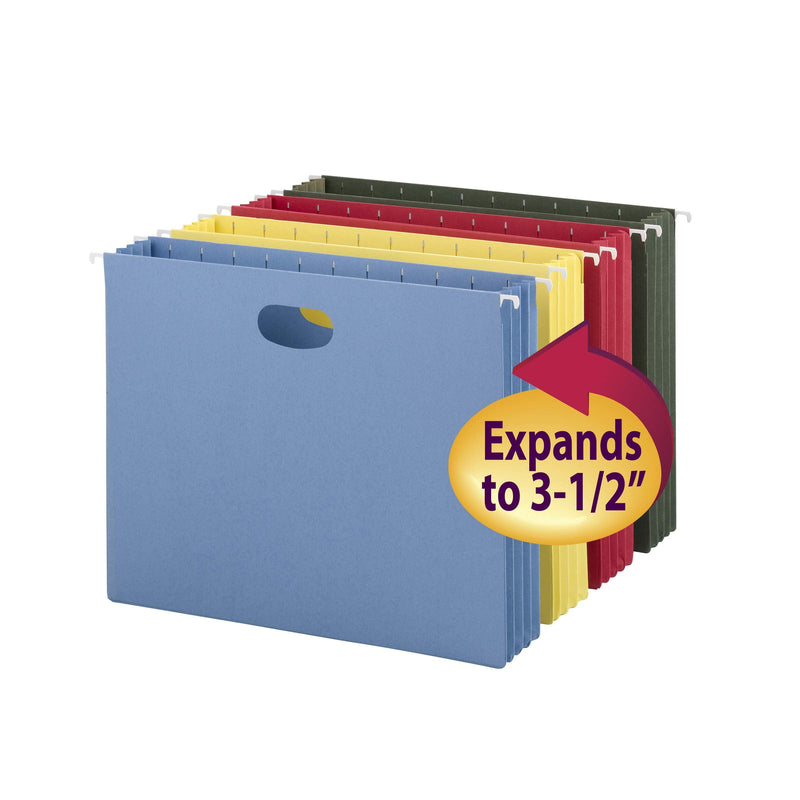 [Australia - AusPower] - Smead Hanging Pocket with Full-Height Gusset, 3-1/2" Expansion, Letter Size, Assorted Colors, 4 per Pack (64290) 