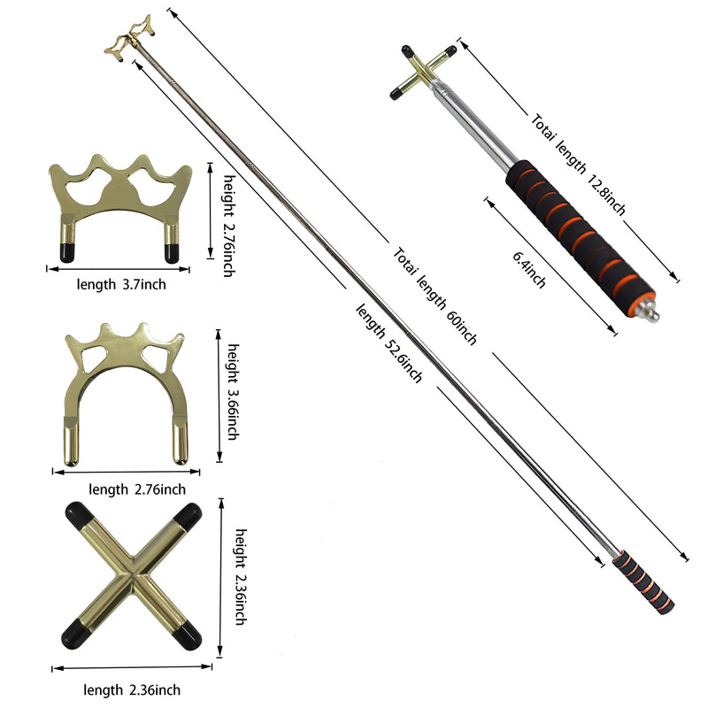 [Australia - AusPower] - Sarybei Retractable Pool Cue Stick with 3 Style Replaceable Bridge Head That Provide Bridge Play at Every Conceivable Angle 