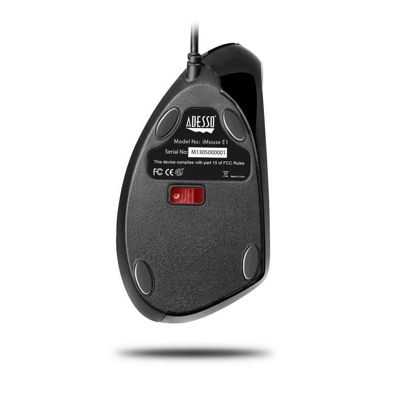 [Australia - AusPower] - Adesso iMouseE1 - Vertical Ergonomic Illuminated Optical 6-Button USB Mouse - Right Hand Orientation, Black 