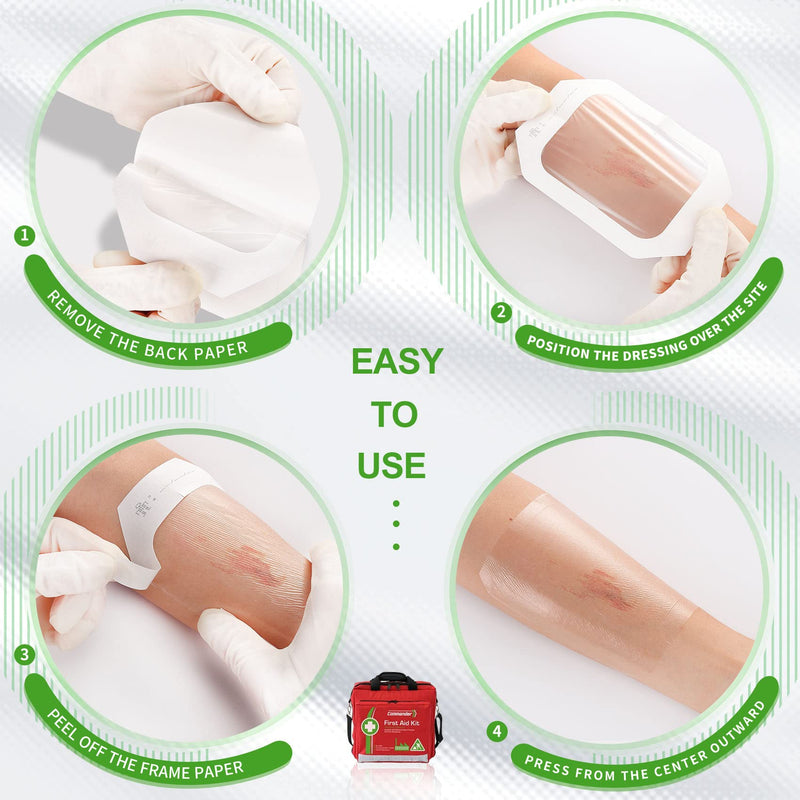 [Australia - AusPower] - Transparent Film Dressing, Waterproof Wound Cover Bandage 4''x4.75'', 50 Packs, Post Surgical Shower or IV Shield, Tattoo Aftercare Bandage, Adhesive Patch by NeuHeils 