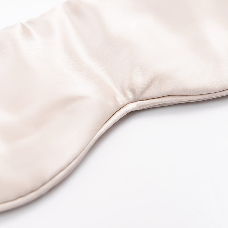 [Australia - AusPower] - PROMEED Natural Silk Sleep Masks for Blocking Light, 25 Momme Silk Outside, Super Soft Silk Filling Eye Masks for Sleeping (Champagne) Champagne 