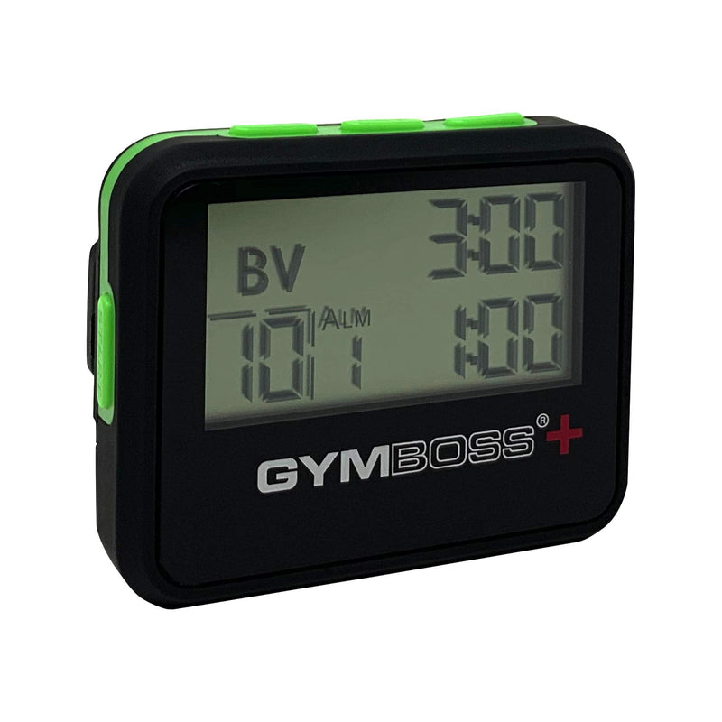 [Australia - AusPower] - Gymboss Plus Interval Timer and Stopwatch Watchstrap - Bundle Black / Green 