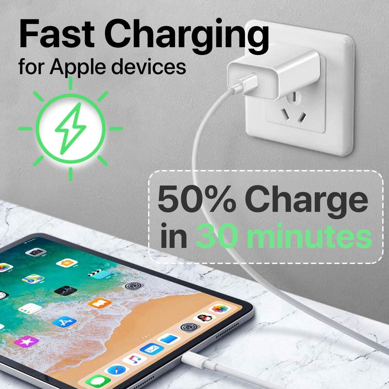 [Australia - AusPower] - iPhone 13 Pro Max Fast Charger (Apple MFI Certificate) Boxgear 18W PD Power Adapter with USB-C to Lightning Cable for iPhone 13 Pro, 13 Pro Max, 12 Pro, 12 Pro Max, Syncing and Charge 