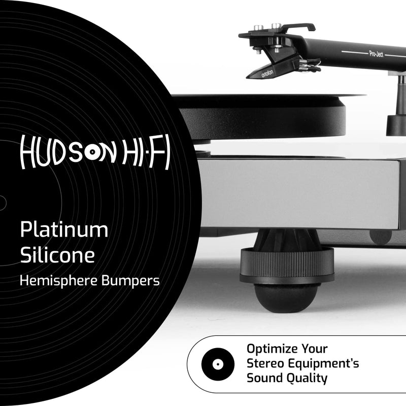 [Australia - AusPower] - 1.25" Platinum Silicone Speaker Isolation Pads - 4-Pack Non-Skid Speaker Pads with Adhesive, Speaker Isolation Feet for Record Player Isolation - Turntable Feet and Subwoofer Isolation Pad - 20 Duro 1.25" Hemisphere - 4 Pack 