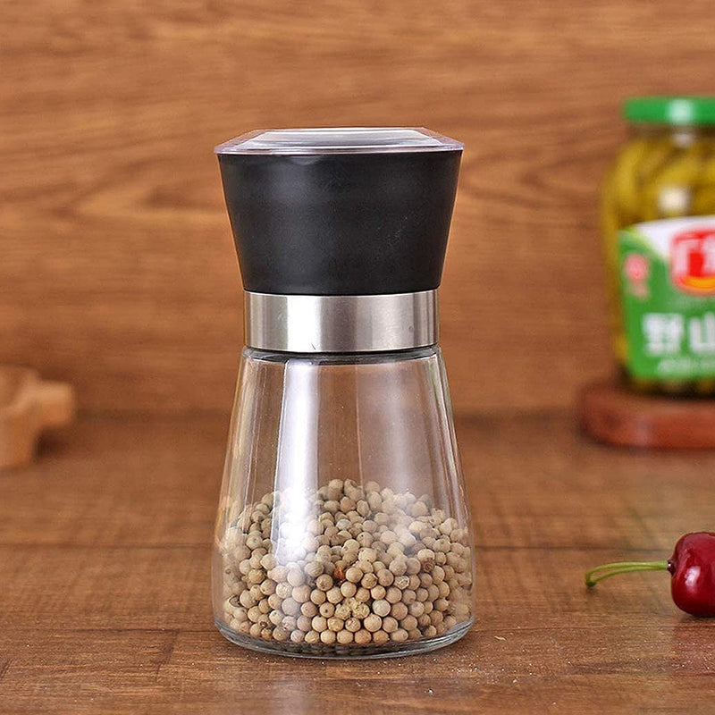 [Australia - AusPower] - Salt Pepper Grinder - Salt and Pepper Grinder Refillable Shakers for Home, Kitchen, Barbecue, Party - Modern Salt and Pepper Shakers Kitchen Table Accessories - Ceramic Grinder to Refill Sea Salt 