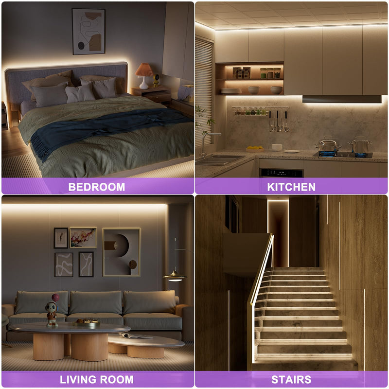 [Australia - AusPower] - MIWISE COB LED Strip Light 20ft/6.1m,CRI 90+ Natural White 4000K High Lumen Dimmable Super Bright Flexible DC24V LED Tape Light with Controller/Dimmer,for Cabinet Home Office DIY Lighting Projects 4000K-20ft/6.1m 
