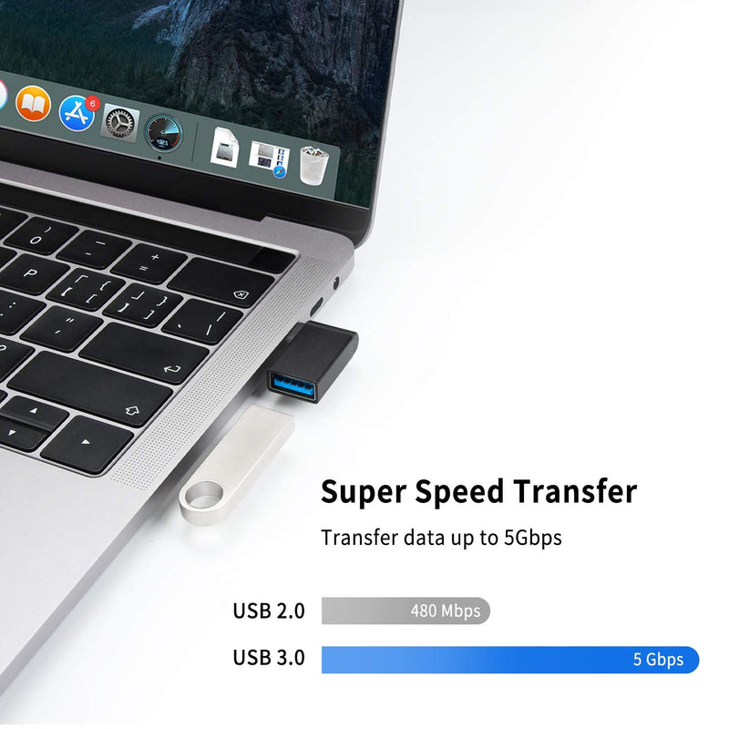 [Australia - AusPower] - Right Angle USB C to USB Adapter(3-Pack),UseBean Aluminum 90 Degree USB-C to USB 3.0 Converter,Thunderbolt 3 to USB A Female Connector,Type C OTG for MacBook Pro 2020, iPad Pro,Samsung Notebook 9 