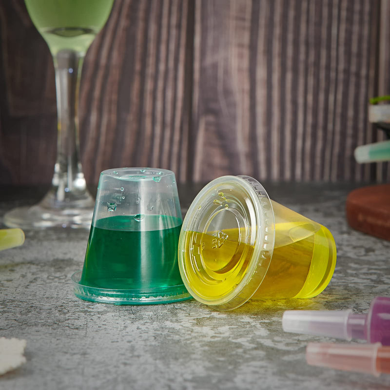 [Australia - AusPower] - 50 Piece Jello Shot Set Include 25 1.5 oz Jello Shot Syringes and 25 2 oz Jello Shot Cups with Lids, Reusable Jello Shot Containers and Shot Glasses, Great for Halloween Thanksgiving Christmas Party 