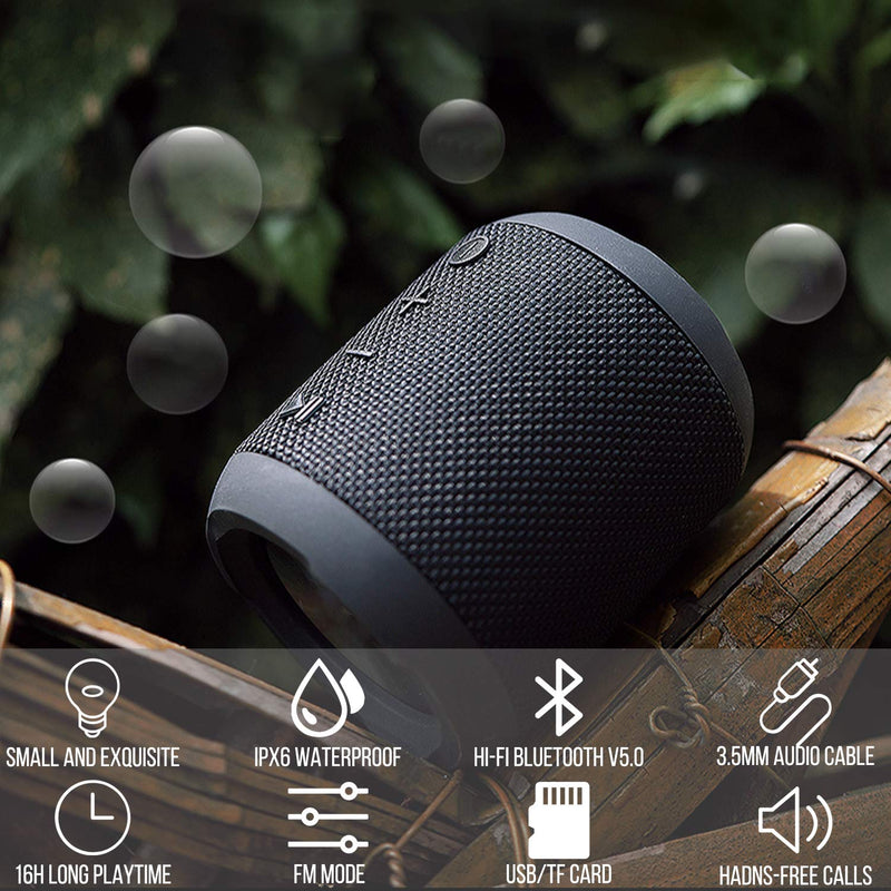 [Australia - AusPower] - Bluetooth Speakers, 20W Portable Speaker Loud Stereo Sound, Rich Bass IPX6 Waterproof, 16 Hour Playtime, Built-in Mic, Wireless Speaker with TF, AUX, FM for Shower, Pool, Party, Travel, Outdoors 