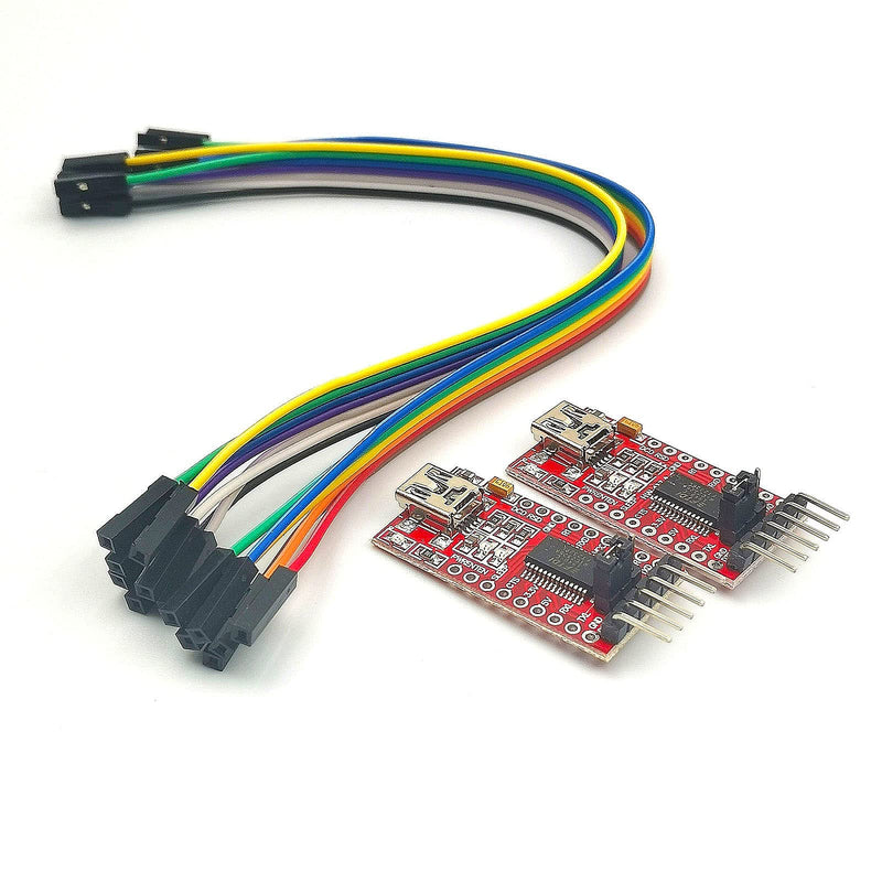 [Australia - AusPower] - FainWan 2pcs FT232RL FTDI Mini USB to TTL Serial Converter Adapter Module 3.3V 5.5V FT232R Breakout FT232RL USB to Serial Mini USB to TTL Adapter Board Compatible with Ar-duino 