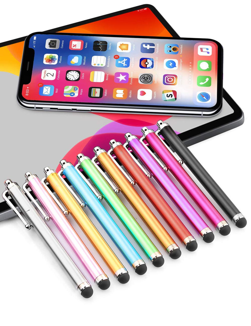 [Australia - AusPower] - Stylus Pens for Touch Screens, LIBERRWAY Stylus Pen 10 Pack of Pink Purple Black Green Silver Stylus Universal Touch Screen Capacitive Stylus Compatible with Kindle ipad iPhone Samsung 