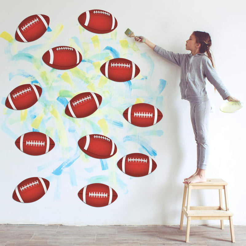 [Australia - AusPower] - 15 Pieces Football Theme Party Cutout Football Classroom Party Decoration Football Game Cutouts with Glue Point Dots for Football Party Supplies, 11.8 x 7.1 Inch 