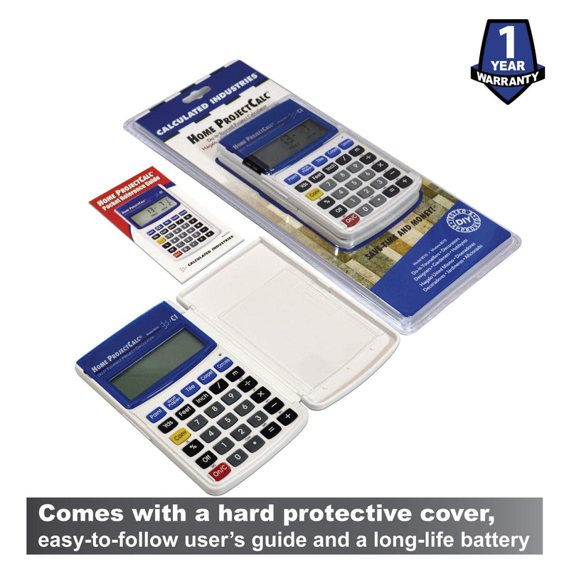 [Australia - AusPower] - Calculated Industries 8510 Home ProjectCalc Do-It-Yourselfers Feet-Inch-Fraction Project Calculator | Dedicated Keys for Estimating Material Quantities and Costs for Home Handymen and DIYs, White 