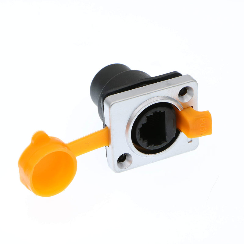 [Australia - AusPower] - RJ45 Waterproof Dust Plug Connector 3 pcs RJ45 connectors IP65 Mount Ethernet Panel Connector Straight Black 