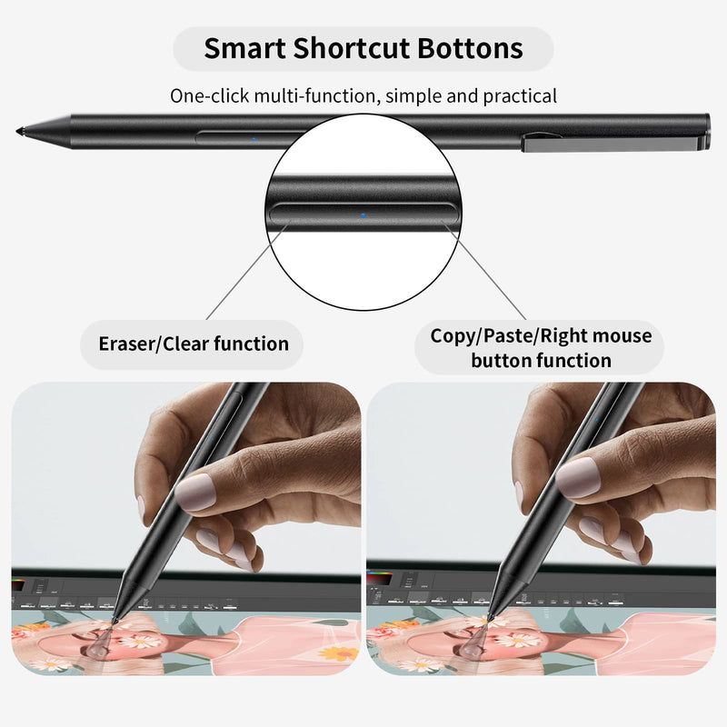 [Australia - AusPower] - AOAO Stylus Pen for Microsoft Surface with 1024 Pressure Sensitivity, Compatible Surface Pro 8/X/7/6/5/4/3, Surface Go 2/1, Surface Book/Surface Laptop/Surface Duo for Precise Writing/Drawing 