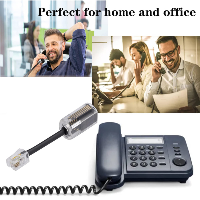 [Australia - AusPower] - Telephone Cord Detangler, Anti-Tangle Telephone Handset Cable 360 Degree Rotating Landline Swivel Cord Untangler Black (4Pack) 