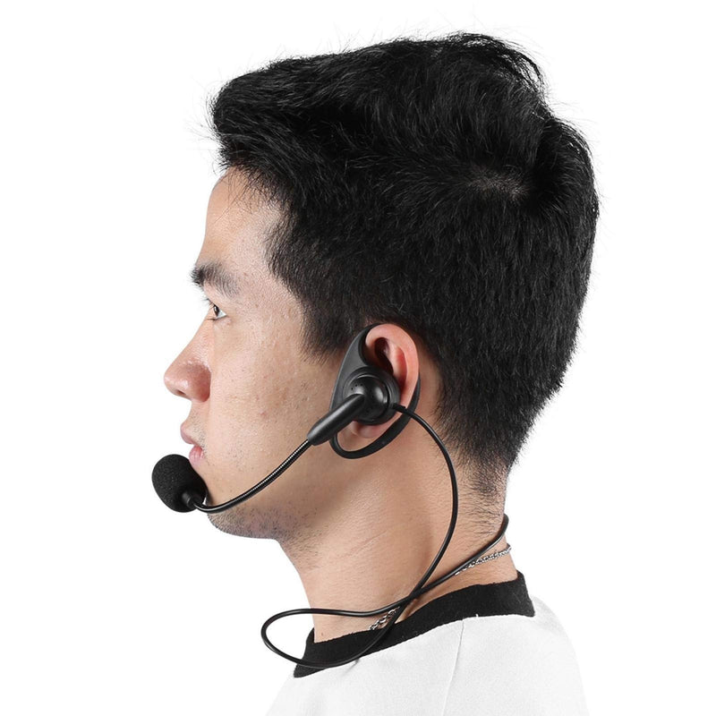 [Australia - AusPower] - Walkie Talkie Over-Head Earpiece, 3.5mm Ear Hook Two-Way Radio Earphone Bluetooth Wired Intercom Headset for V6 V4 Motorcycle 