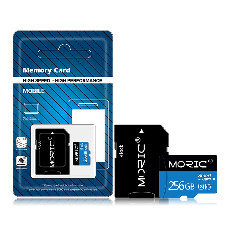 [Australia - AusPower] - 256GB Micro SD Card High Speed SD Card Class 10 Memory Card with Adapter for Smartphone Surveillance Tablet Computers 