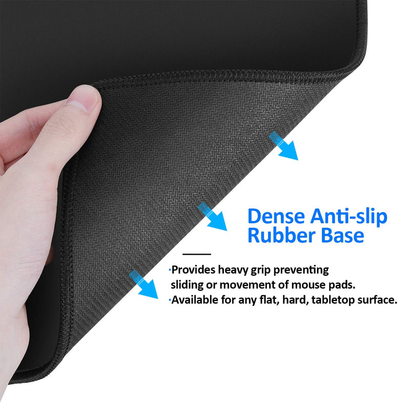 [Australia - AusPower] - JIKIOU 3 Pack Mouse Pad with Stitched Edge, Comfortable Mouse Pads with Non-Slip Rubber Base, Washable Mousepads Bulk with Lycra Cloth, Mouse Pads for Computers Laptop Mouse 10.2x8.3x0.12inch Black 