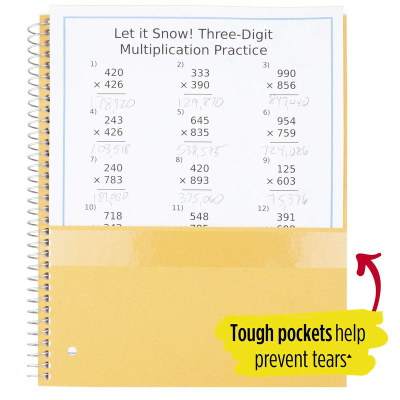 [Australia - AusPower] - Five Star Spiral Notebook, 3 Subject, College Ruled Paper, 150 Sheets, 11" x 8-1/2, Black (72069), 04 Black 