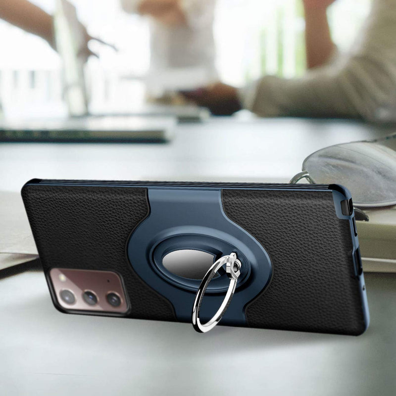 [Australia - AusPower] - eSamcore Note 20 Case - Phone Ring Holder Case + Dashboard Magnetic Car Phone Mount Kickstand Grip for Samsung Galaxy Note 20 5G 6.7” [Navy Blue] Navy Blue 