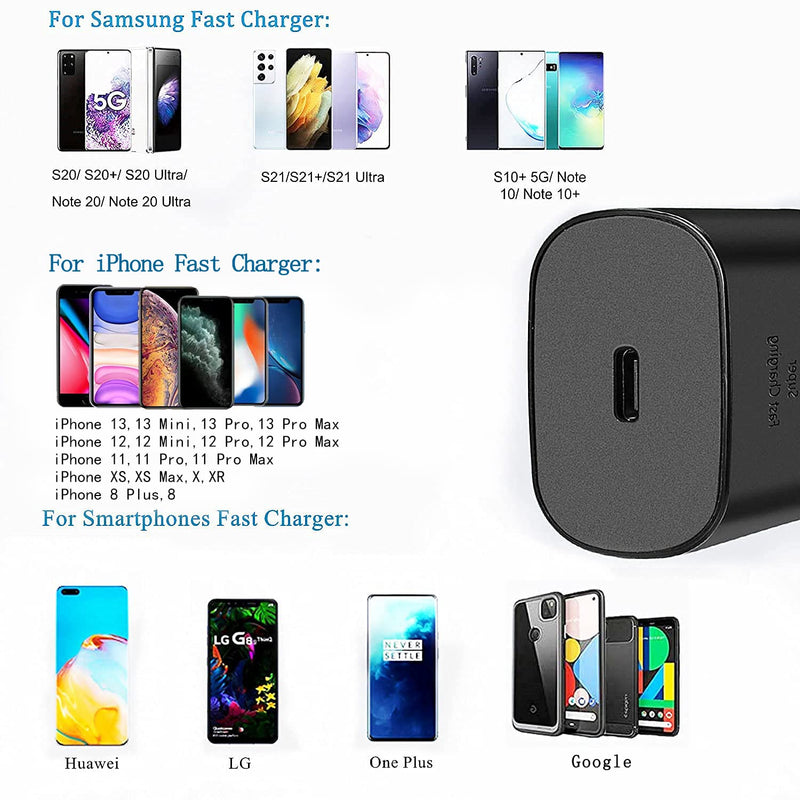 [Australia - AusPower] - Fast Type C Charger,USB C Charger Block, Fast Samsung Charger Type C Fast Wall Charger 25W PD Adapter Plug Block for Samsung Galaxy S21/S21+/S21Ultra/Z Fold 3/Z Flip 3/Note 20/iPhone 13/13 Pro/12/iPad Black 