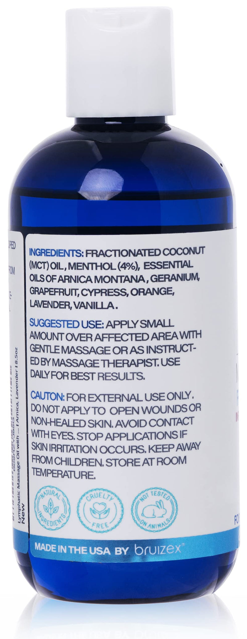 [Australia - AusPower] - Lymphatic Massage Oil with Cooling Menthol: Fast pain Relief with Natural Arnica & Coconut Oil for Lymphatic Drainage, Post Surgery Recovery and lipedema, lymphedema I Liposuction 360 Lipo, BBL,Tummy Tuck I Arnica, Lavender I 8.5oz 