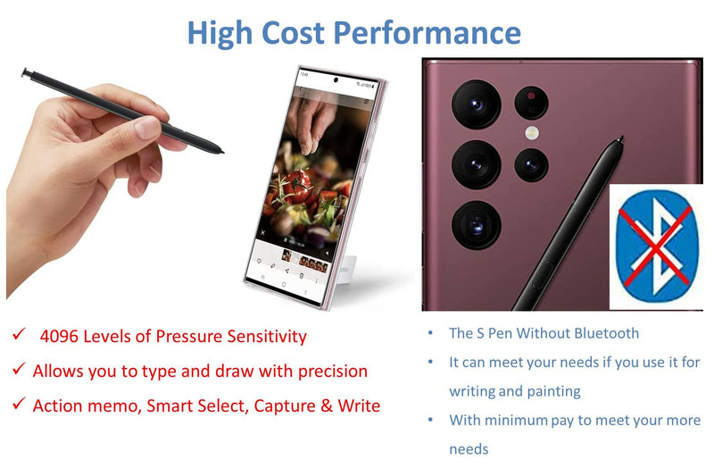 [Australia - AusPower] - S22 Ultra Pen Replacement for Samsung Galaxy S22 Ultra 5G Touch Stylus Pen S Pen + Replacement Tips/Nibs (Phantom White) Phantom White 