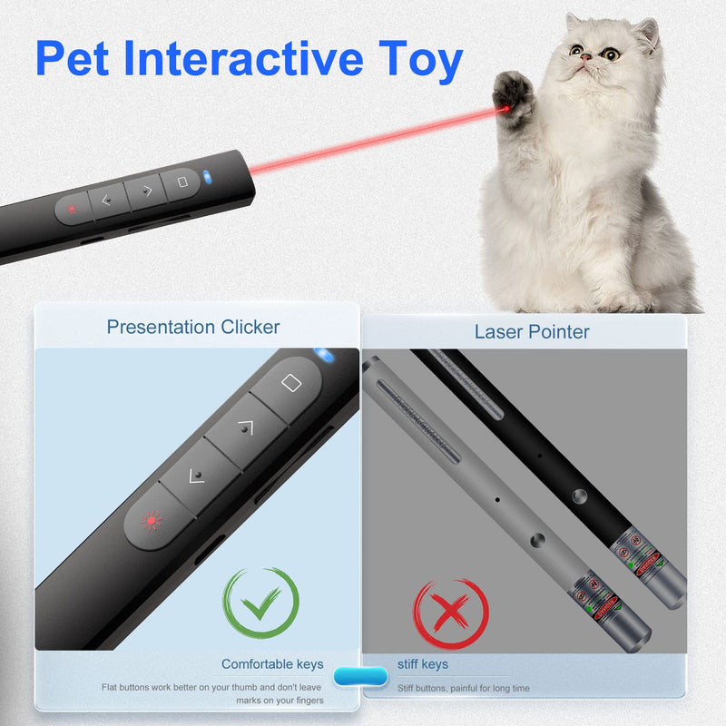 [Australia - AusPower] - Presentation Clicker Wireless Presenter Remote, PowerPoint Clicker with Laser Pointer, Clickers for Presentations Slide Advancer with Volume Control for Mac/Laptop/Computer, USB Remote, Plug and Use Battery 