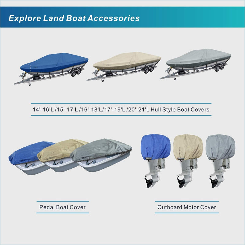 [Australia - AusPower] - Explore Land Outboard Motor Cover - Waterproof 600D Heavy Duty Boat Engine Hood Covers - Fit for Motor up to 25 HP, Blue 