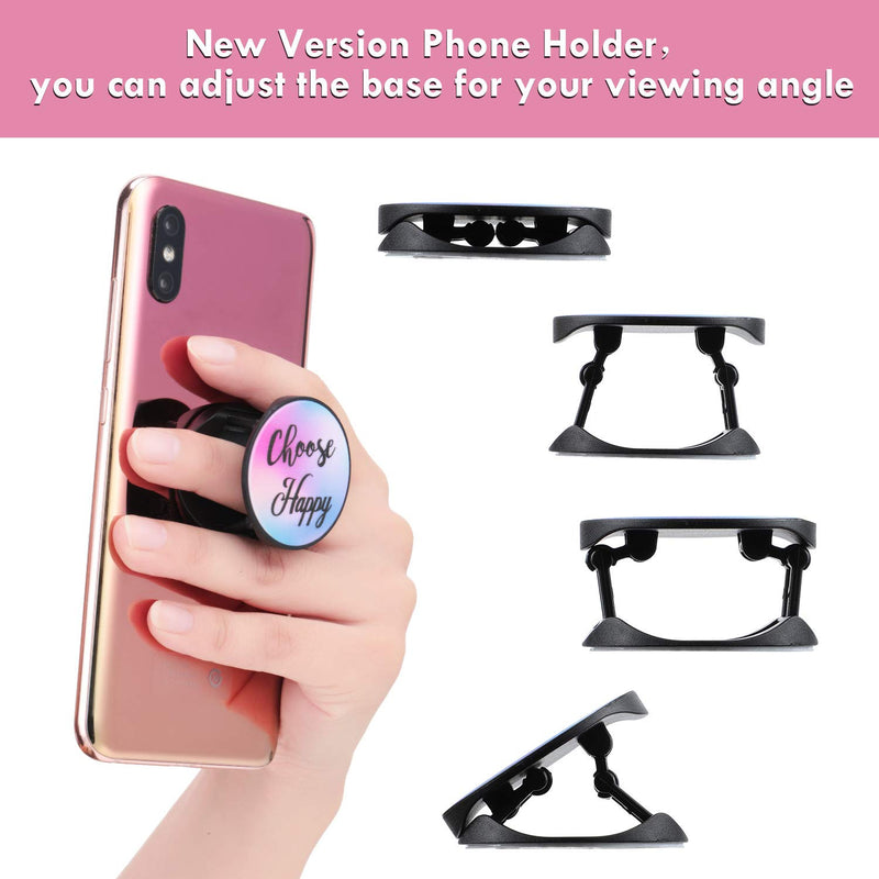 [Australia - AusPower] - 6 Pieces Foldable Expanding Stand Holder Inspirational Quote Phone Grip Socket Holder Finger Stand Holder Kickstand Grip for Smartphone and Tablets 