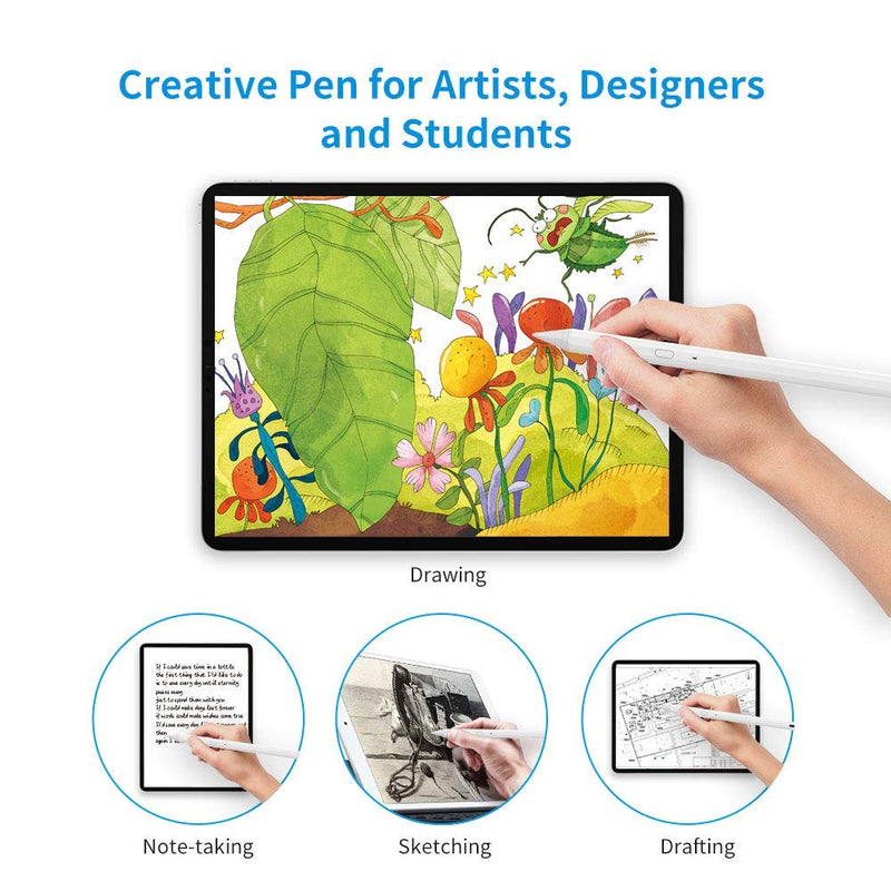 [Australia - AusPower] - Penoval A3k Pencil 2021 with Palm Rejection, Tilt Sensitivity and Magnet Active Stylus Compatible with Apple iPad 6th 7th 8th Gen/iPad Pro 2021 11" & 12.9" / iPad Mini 5th Gen/iPad Air 3rd 4th Gen A3 with button 