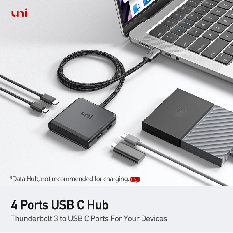 [Australia - AusPower] - USB C Hub, uni 4 Ports USB C Splitter USB C to USB C Hub Multiport Adapter for Laptop, MacBook Pro/Air, iMac, iPad Pro, Dell, HP, Chromebook, and Samsung Galaxy S23/S22 